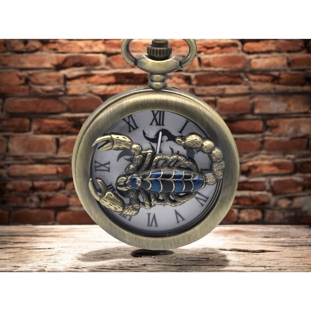 Scorpion Pocket Watch NEW Vintage Bronze Finish Gift Insect Graduation Promotio